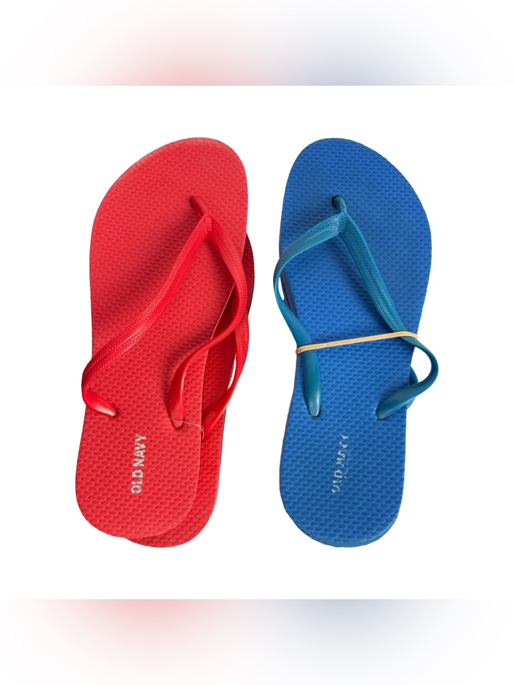 Old Navy Women Flip Flops Lot of 2 Pairs Red Size 9 & Blue Size 8